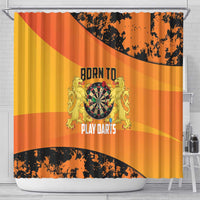 Netherlands Darts Shower Curtain Born To Play Darts Grunge Style - Wonder Print Shop