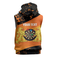 Personalised Netherlands Darts Sleeveless Hoodie Born To Play Darts Grunge Style - Wonder Print Shop