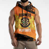 Personalised Netherlands Darts Sleeveless Hoodie Born To Play Darts Grunge Style - Wonder Print Shop