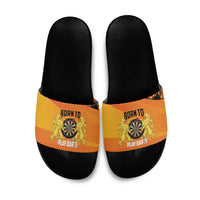 Netherlands Darts Slide Sandals Born To Play Darts Grunge Style - Wonder Print Shop