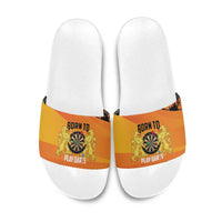 Netherlands Darts Slide Sandals Born To Play Darts Grunge Style - Wonder Print Shop