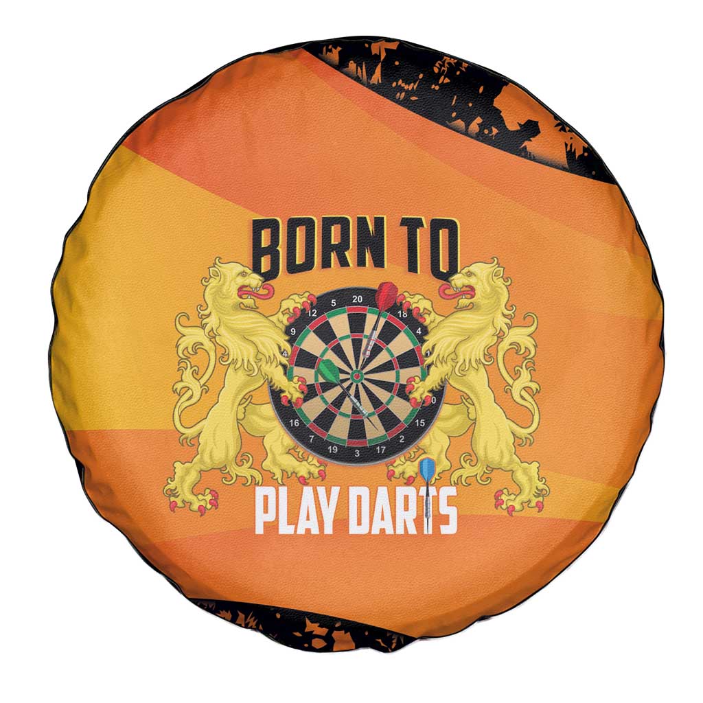 Netherlands Darts Spare Tire Cover Born To Play Darts Grunge Style - Wonder Print Shop