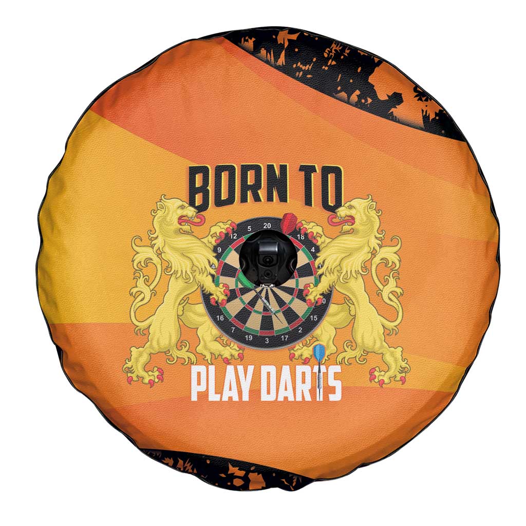 Netherlands Darts Spare Tire Cover Born To Play Darts Grunge Style - Wonder Print Shop