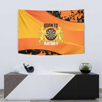 Netherlands Darts Tapestry Born To Play Darts Grunge Style - Wonder Print Shop