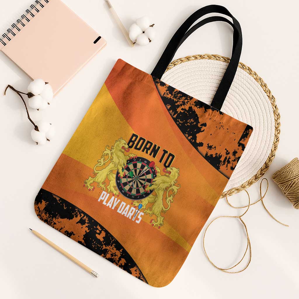 Netherlands Darts Tote Bag Born To Play Darts Grunge Style - Wonder Print Shop