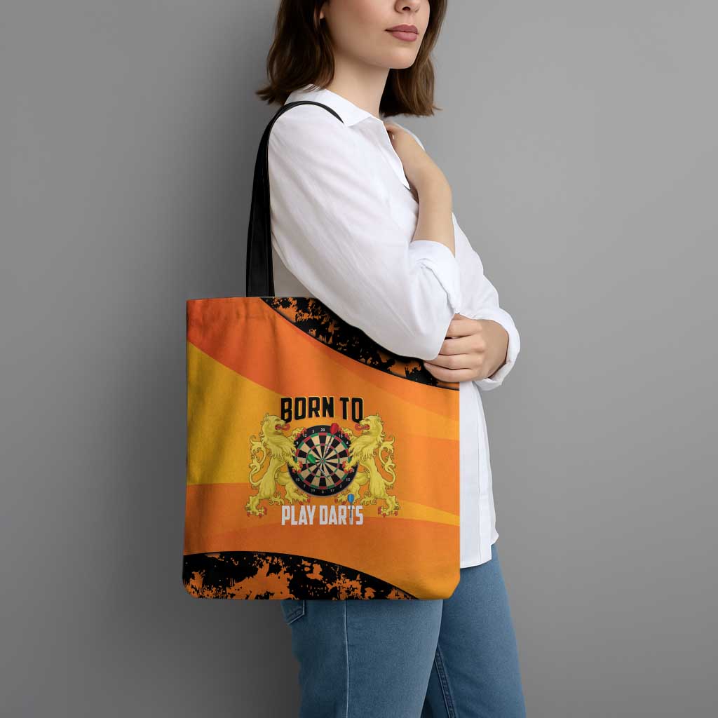 Netherlands Darts Tote Bag Born To Play Darts Grunge Style - Wonder Print Shop