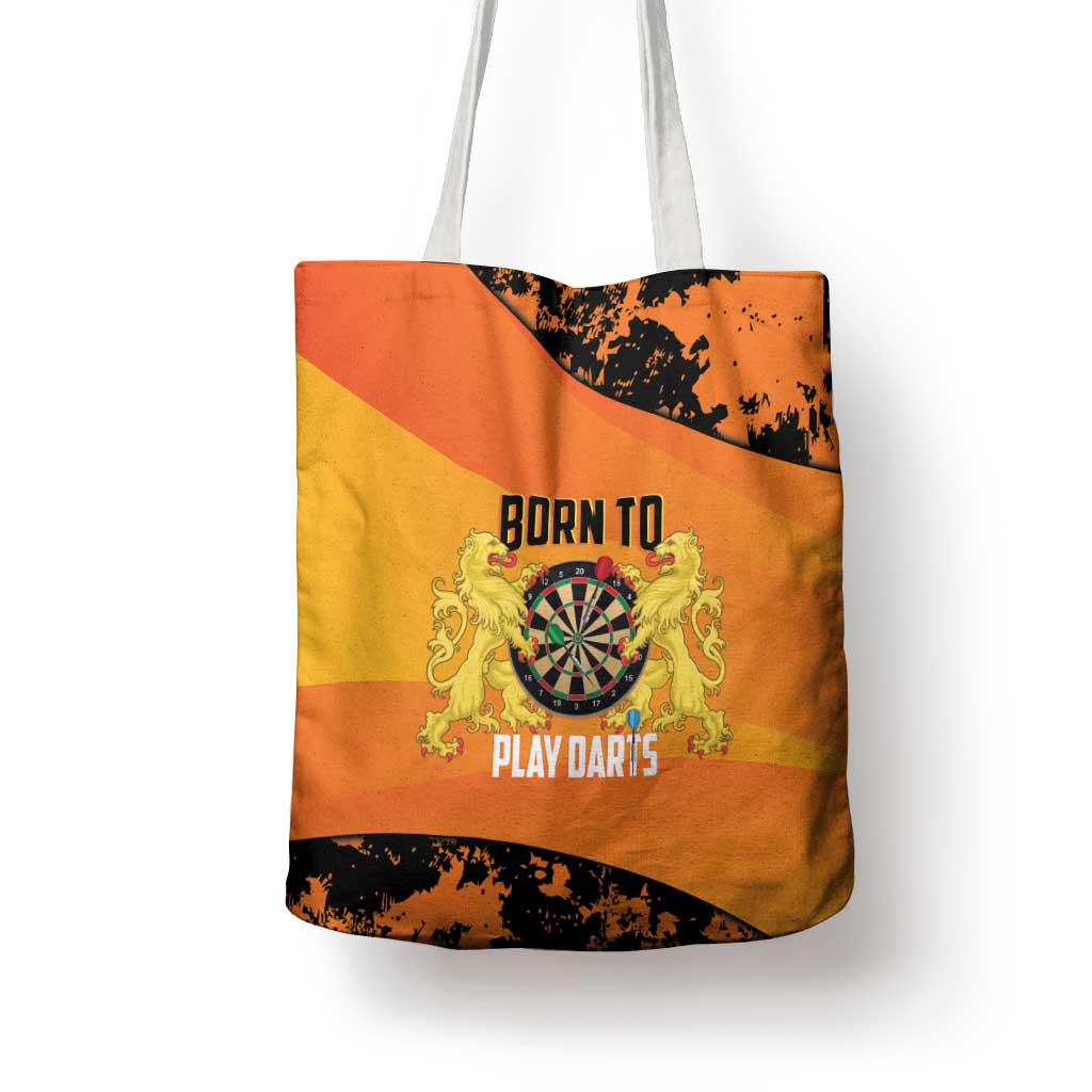 Netherlands Darts Tote Bag Born To Play Darts Grunge Style - Wonder Print Shop