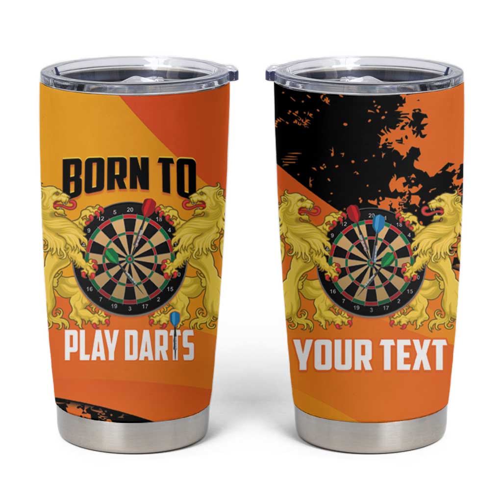 Personalised Netherlands Darts Tumbler Cup Born To Play Darts Grunge Style - Wonder Print Shop