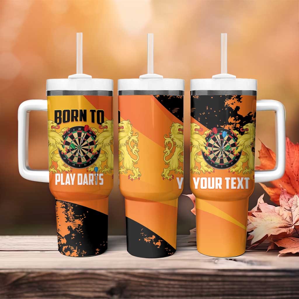 Personalised Netherlands Darts Tumbler With Handle Born To Play Darts Grunge Style - Wonder Print Shop