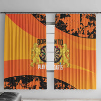 Netherlands Darts Window Curtain Born To Play Darts Grunge Style - Wonder Print Shop