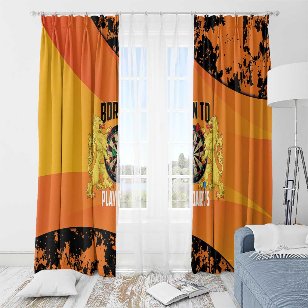 Netherlands Darts Window Curtain Born To Play Darts Grunge Style - Wonder Print Shop