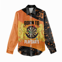 Personalised Netherlands Darts Women Casual Shirt Born To Play Darts Grunge Style - Wonder Print Shop