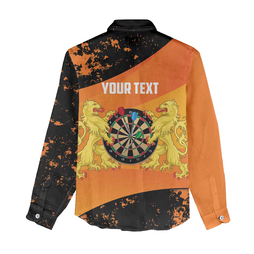 Personalised Netherlands Darts Women Casual Shirt Born To Play Darts Grunge Style - Wonder Print Shop