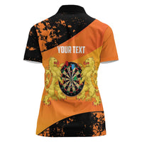 Personalised Netherlands Darts Women Polo Shirt Born To Play Darts Grunge Style - Wonder Print Shop