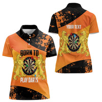 Personalised Netherlands Darts Women Polo Shirt Born To Play Darts Grunge Style - Wonder Print Shop