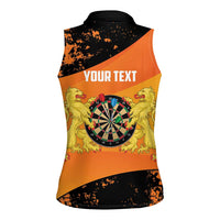 Personalised Netherlands Darts Women Sleeveless Polo Shirt Born To Play Darts Grunge Style - Wonder Print Shop