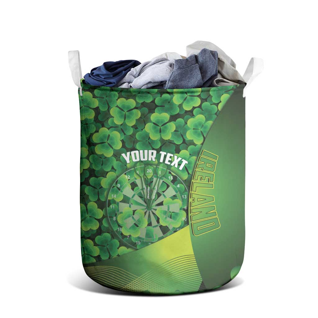 Personalised Ireland Darts Laundry Basket Dartboard Irish Shamrock Pattern - Wonder Print Shop