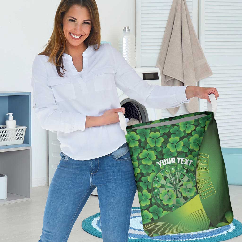Personalised Ireland Darts Laundry Basket Dartboard Irish Shamrock Pattern - Wonder Print Shop