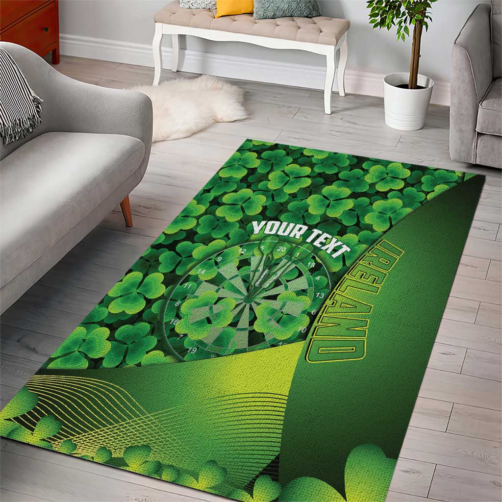 Personalised Ireland Darts Area Rug Dartboard Irish Shamrock Pattern - Wonder Print Shop