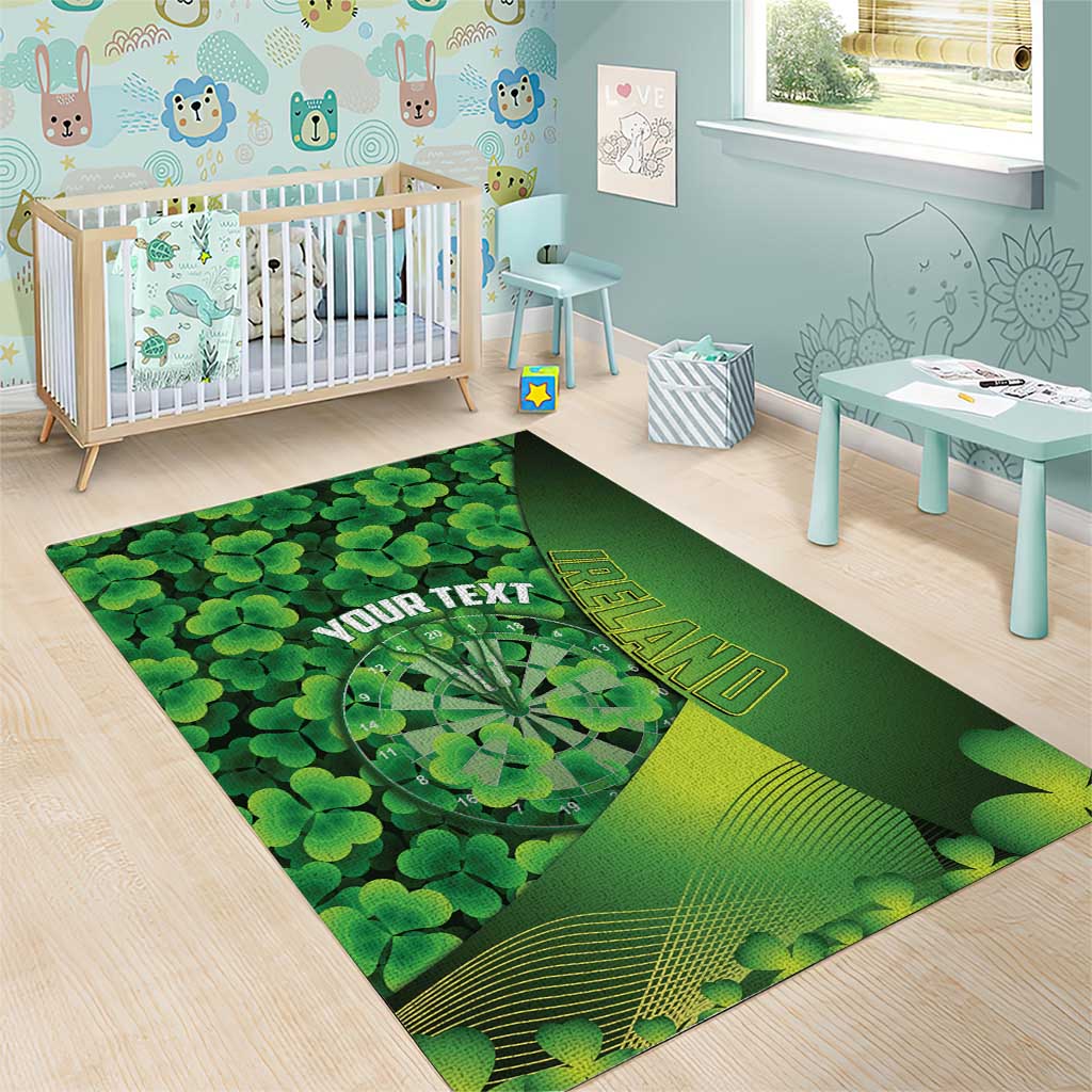 Personalised Ireland Darts Area Rug Dartboard Irish Shamrock Pattern - Wonder Print Shop