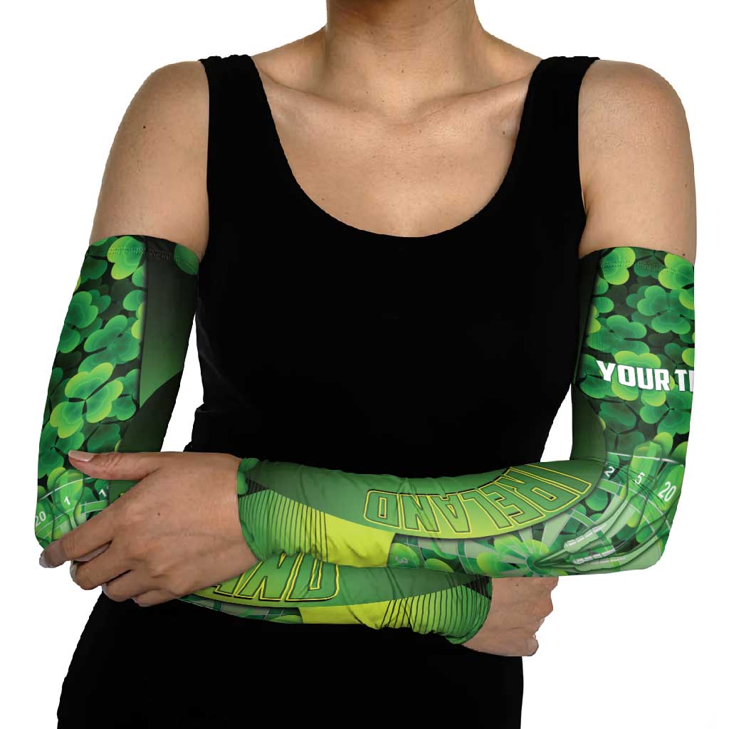 Personalised Ireland Darts Arm Sleeves Dartboard Irish Shamrock Pattern - Wonder Print Shop