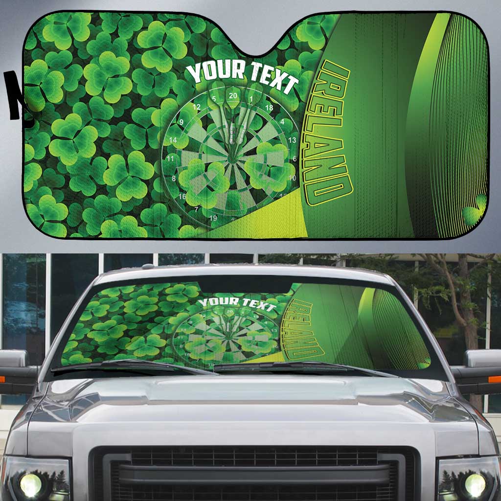 Personalised Ireland Darts Auto Sun Shade Dartboard Irish Shamrock Pattern - Wonder Print Shop