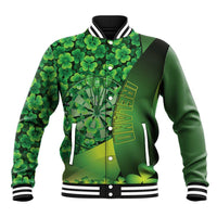 Personalised Ireland Darts Baseball Jacket Dartboard Irish Shamrock Pattern - Wonder Print Shop