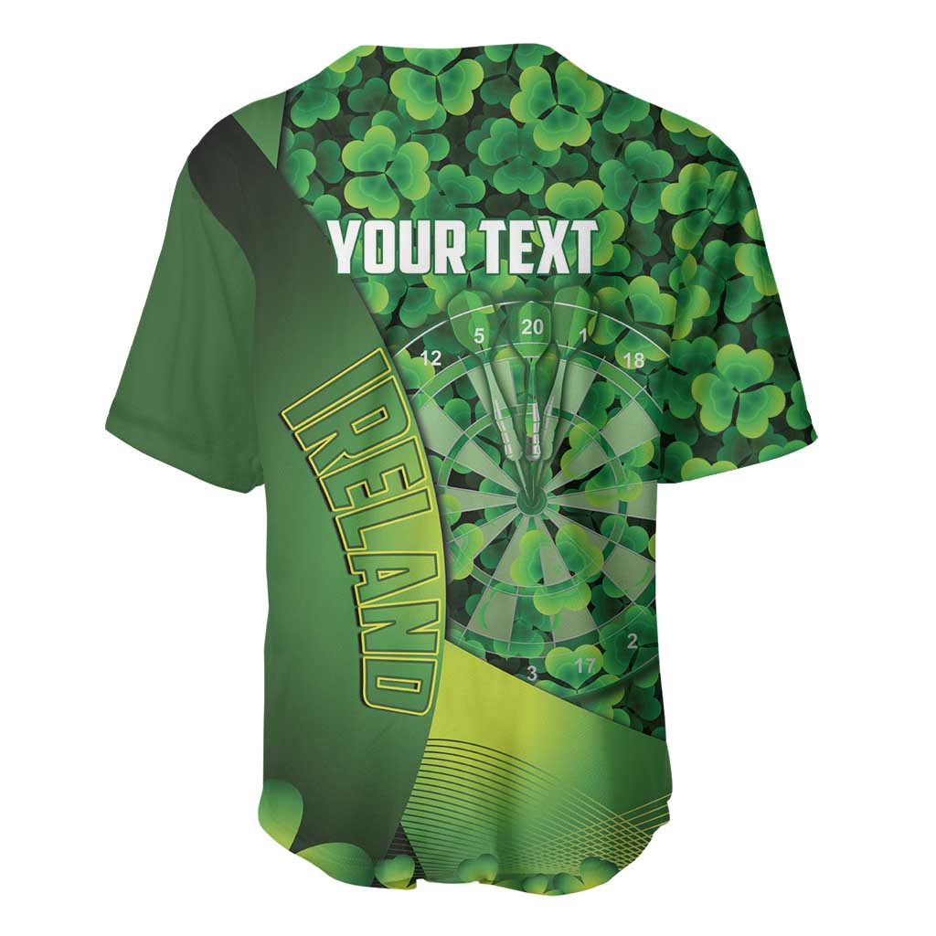 Personalised Ireland Darts Baseball Jersey Dartboard Irish Shamrock Pattern - Wonder Print Shop