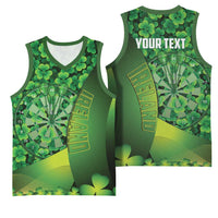 Personalised Ireland Darts Basketball Jersey Dartboard Irish Shamrock Pattern - Wonder Print Shop