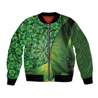 Personalised Ireland Darts Bomber Jacket Dartboard Irish Shamrock Pattern - Wonder Print Shop