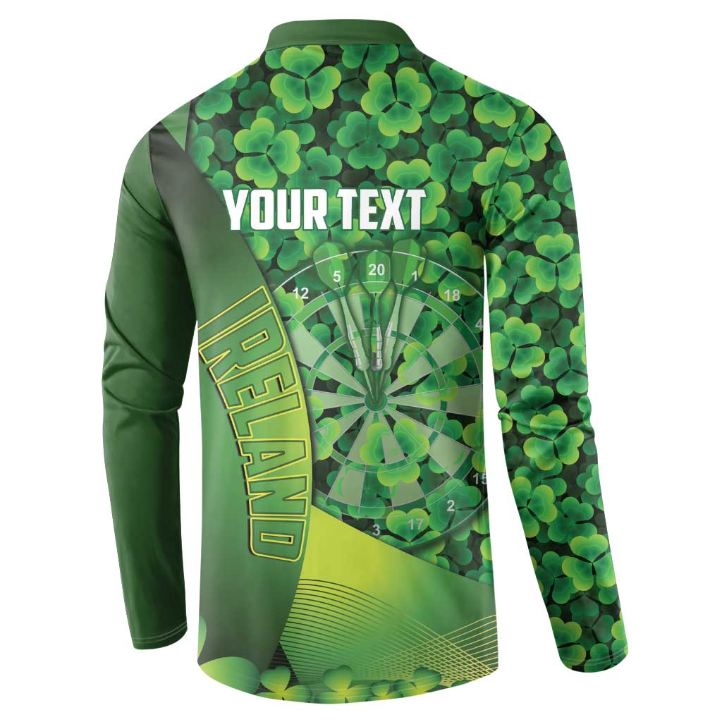 Personalised Ireland Darts Button Sweatshirt Dartboard Irish Shamrock Pattern - Wonder Print Shop