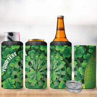 Personalised Ireland Darts 4 in 1 Can Cooler Tumbler Dartboard Irish Shamrock Pattern - Wonder Print Shop