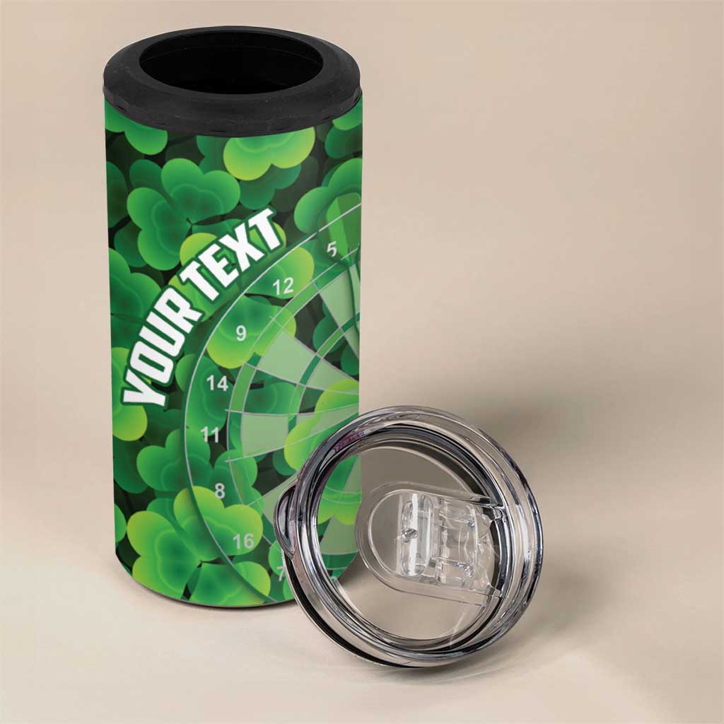 Personalised Ireland Darts 4 in 1 Can Cooler Tumbler Dartboard Irish Shamrock Pattern - Wonder Print Shop