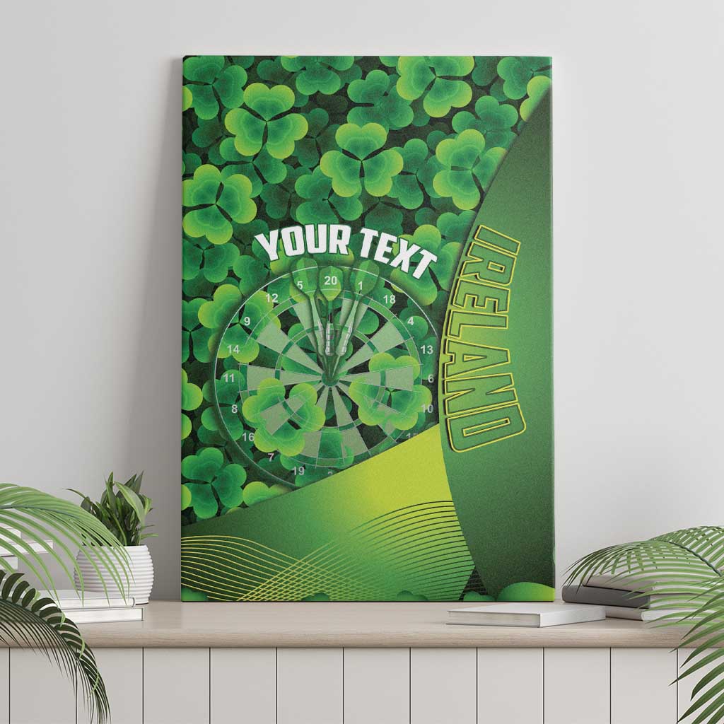 Personalised Ireland Darts Canvas Wall Art Dartboard Irish Shamrock Pattern - Wonder Print Shop