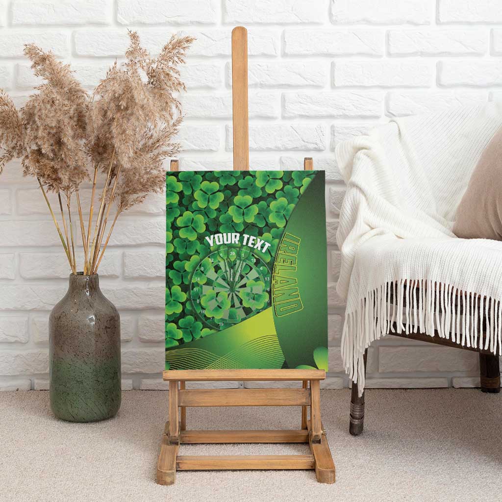 Personalised Ireland Darts Canvas Wall Art Dartboard Irish Shamrock Pattern - Wonder Print Shop