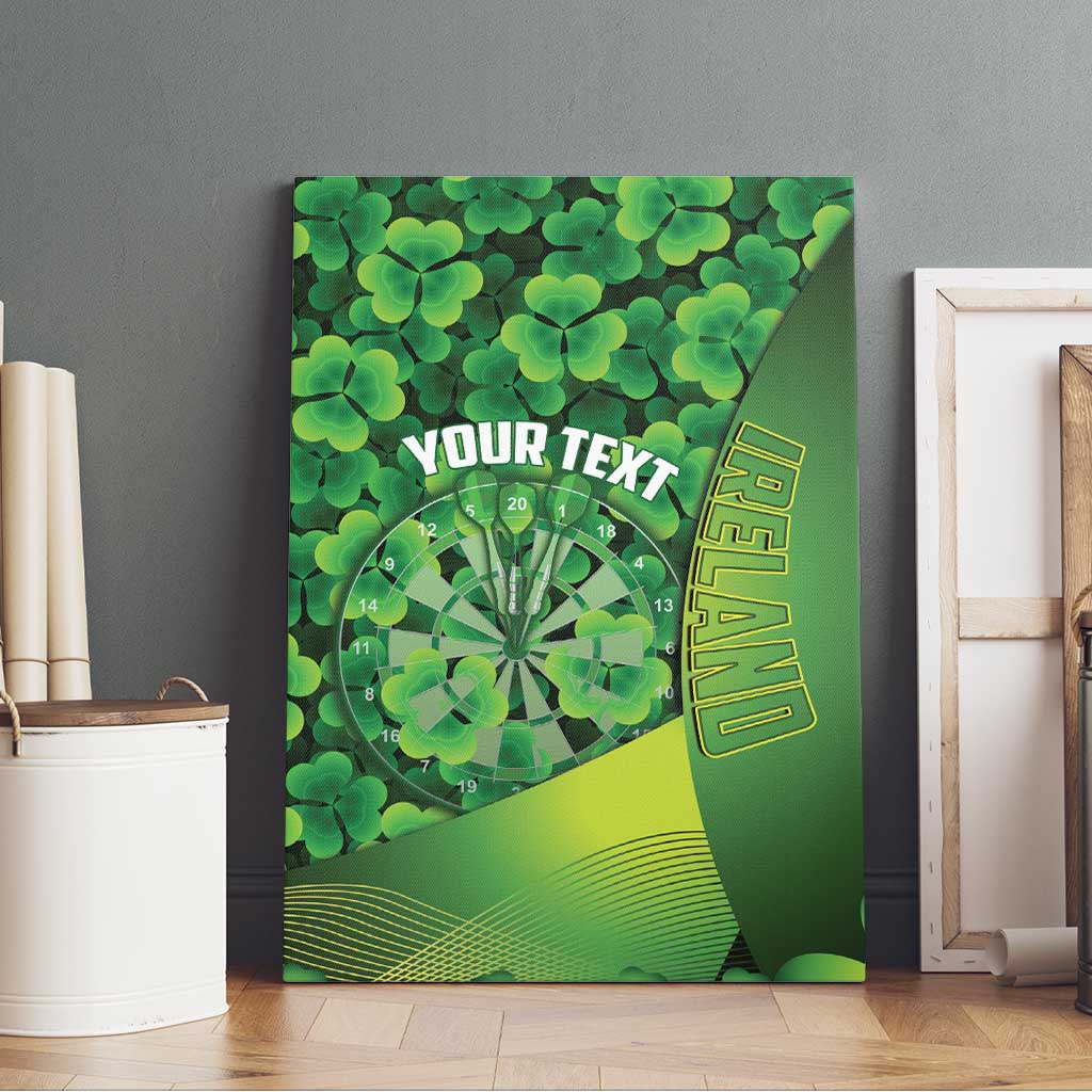 Personalised Ireland Darts Canvas Wall Art Dartboard Irish Shamrock Pattern - Wonder Print Shop