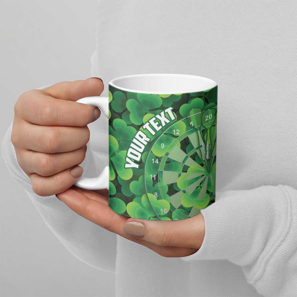 Personalised Ireland Darts Ceramic Mug Dartboard Irish Shamrock Pattern - Wonder Print Shop
