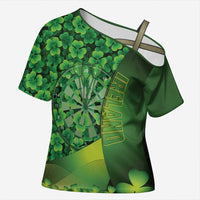 Personalised Ireland Darts Cross Shoulder Shirt Dartboard Irish Shamrock Pattern - Wonder Print Shop