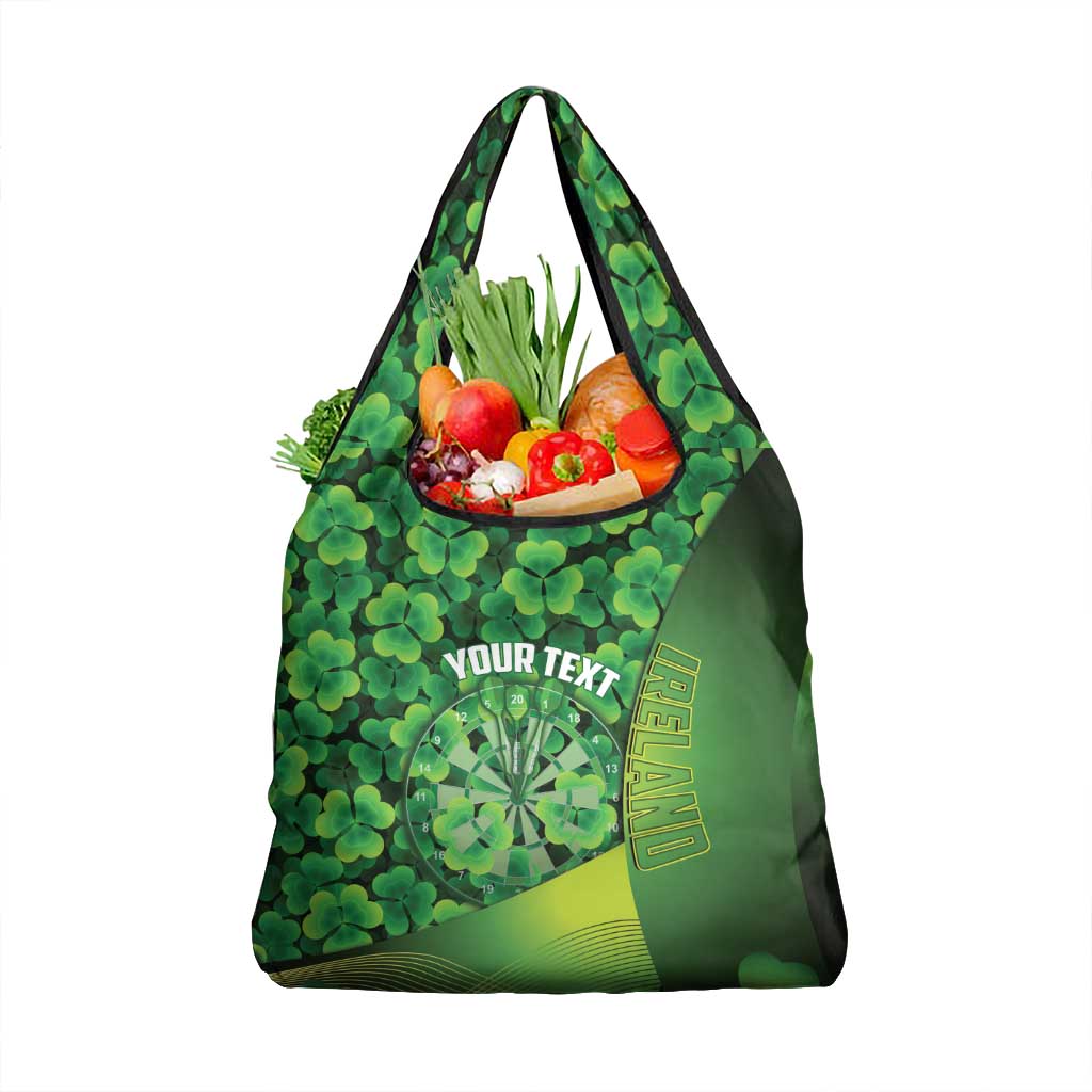 Personalised Ireland Darts Grocery Bag Dartboard Irish Shamrock Pattern - Wonder Print Shop