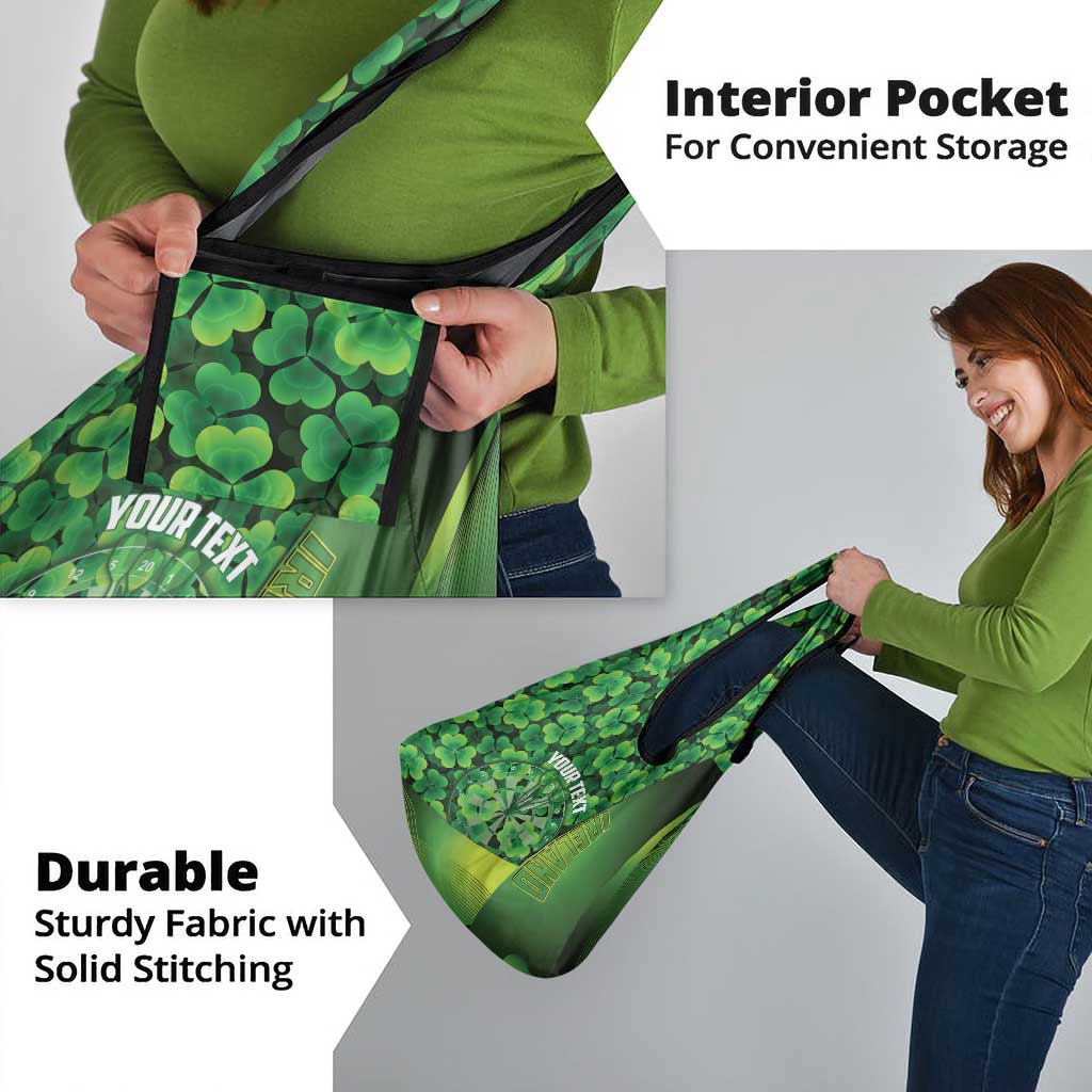 Personalised Ireland Darts Grocery Bag Dartboard Irish Shamrock Pattern - Wonder Print Shop