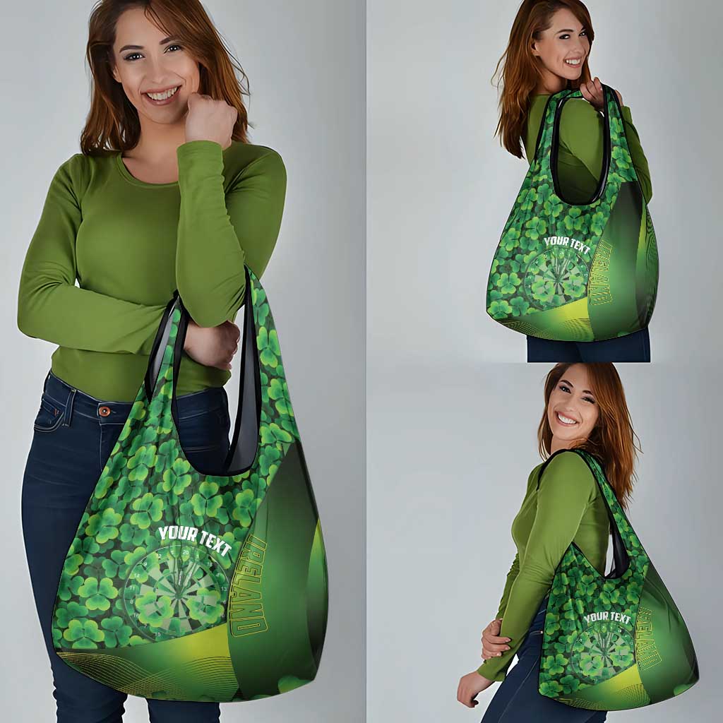 Personalised Ireland Darts Grocery Bag Dartboard Irish Shamrock Pattern - Wonder Print Shop