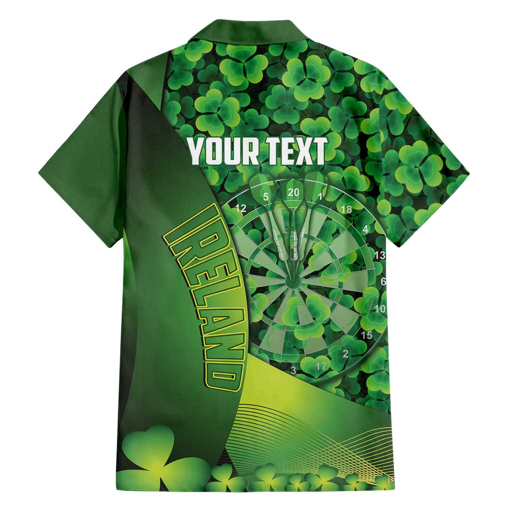 Personalised Ireland Darts Hawaiian Shirt Dartboard Irish Shamrock Pattern - Wonder Print Shop