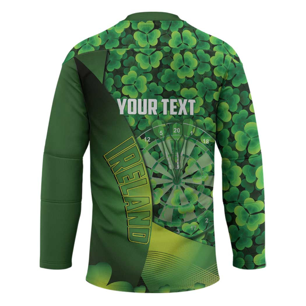 Personalised Ireland Darts Hockey Jersey Dartboard Irish Shamrock Pattern - Wonder Print Shop