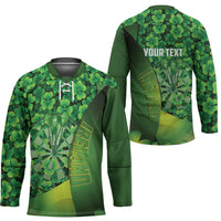 Personalised Ireland Darts Hockey Jersey Dartboard Irish Shamrock Pattern - Wonder Print Shop
