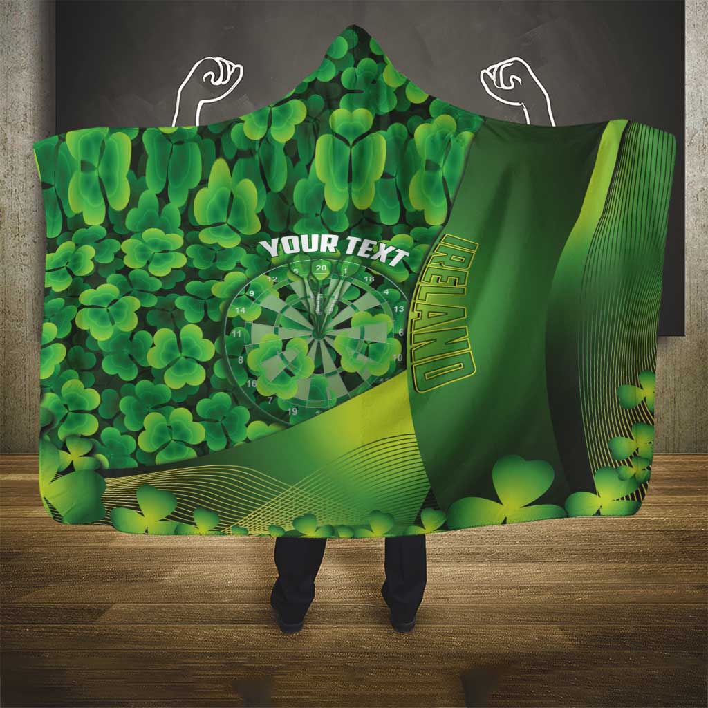 Personalised Ireland Darts Hooded Blanket Dartboard Irish Shamrock Pattern - Wonder Print Shop