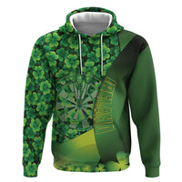 Personalised Ireland Darts Hoodie Dartboard Irish Shamrock Pattern - Wonder Print Shop