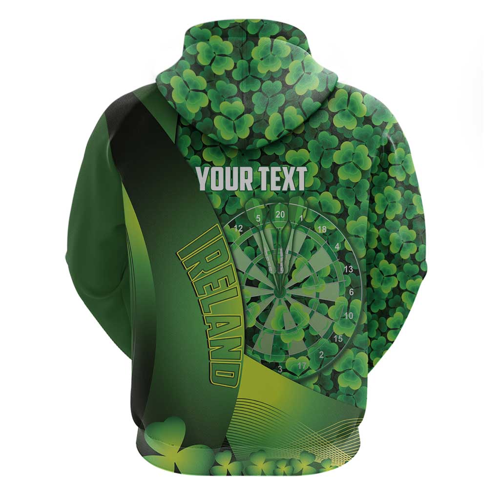 Personalised Ireland Darts Hoodie Dartboard Irish Shamrock Pattern - Wonder Print Shop