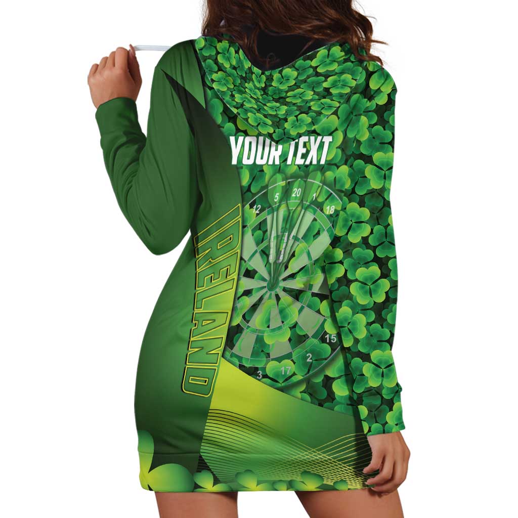 Personalised Ireland Darts Hoodie Dress Dartboard Irish Shamrock Pattern - Wonder Print Shop