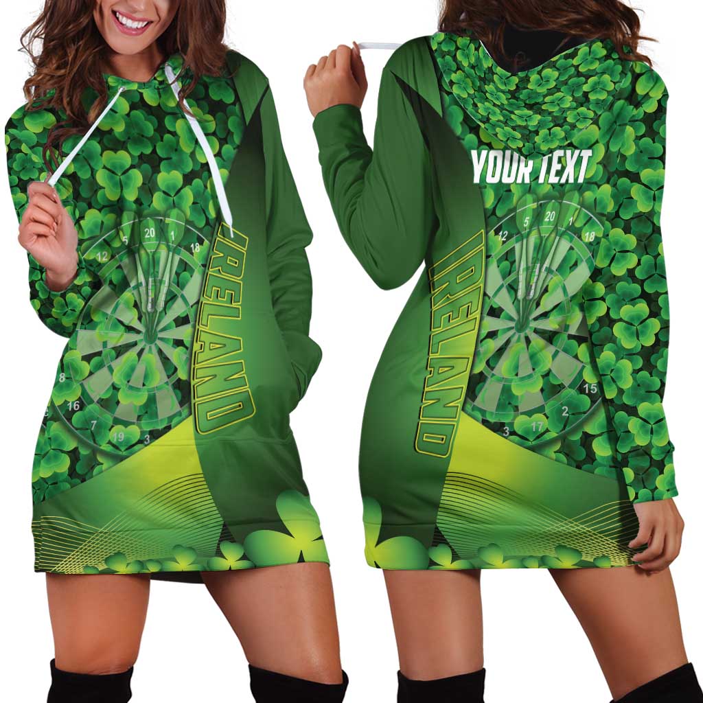 Personalised Ireland Darts Hoodie Dress Dartboard Irish Shamrock Pattern - Wonder Print Shop
