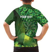Personalised Ireland Darts Kid Hawaiian Shirt Dartboard Irish Shamrock Pattern - Wonder Print Shop